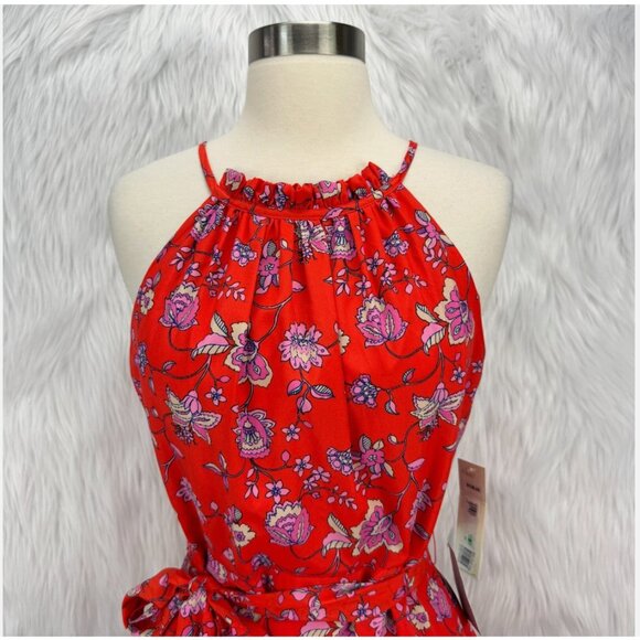 Eliza J Red Floral Midi Dress - Picture 4 of 16